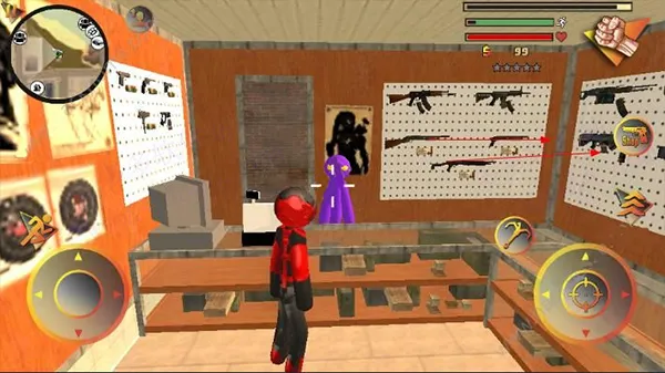 火柴人绳索英雄破解版：沉浸式操作指南（弹药与武器获取）