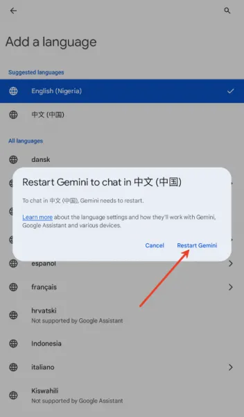 谷歌Gemini中文设置 谷歌Gemini中文设置